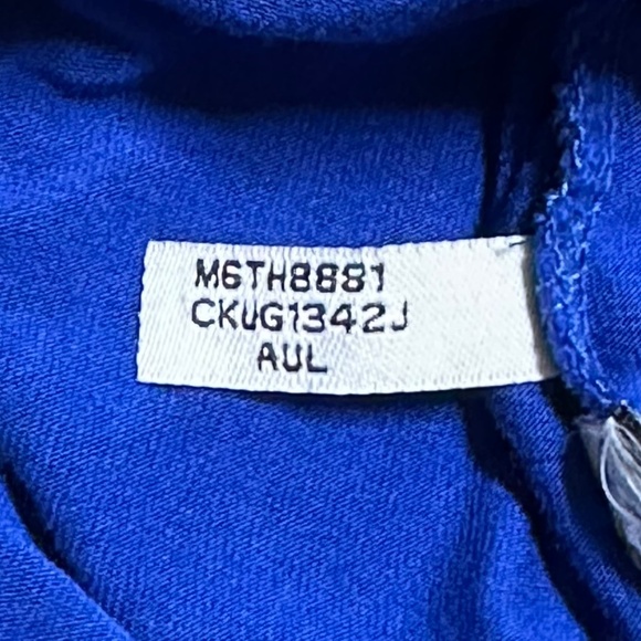 Calvin Klein Rolled Short Sleeve V-Neck Blouse - Picture 5 of 8